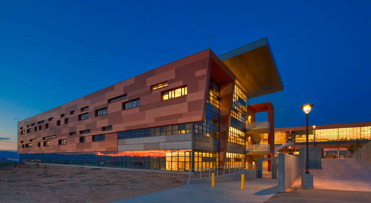 Architectural dusk view of Atrisco Academy High School - Albuquerque, NM